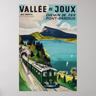 Cartaz de Impressão do Trem Vintage Vallée de Joux