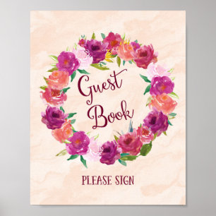Cartaz de Impressão para Livro de Visitas de Casam