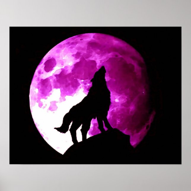 Cartaz de Impressão Uivando para a Lua (Frente)