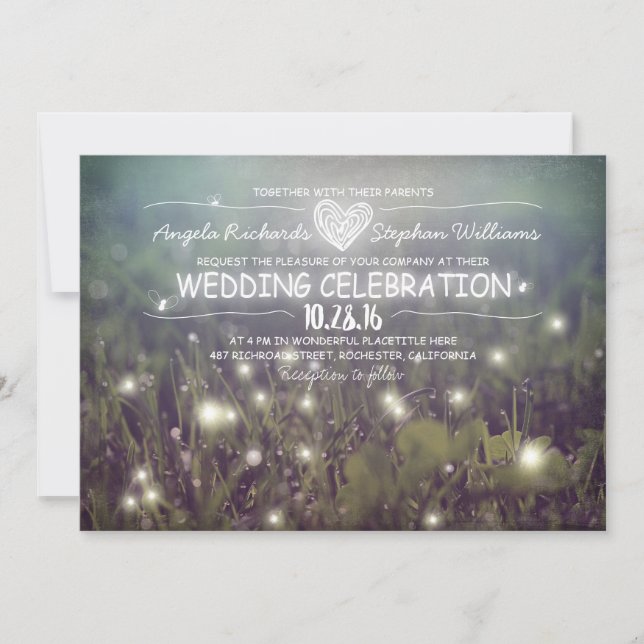 cartaz de luzes convite para casamento (Frente)