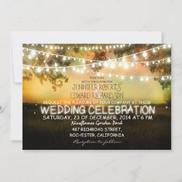 cartaz de luzes convite para casamento
