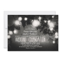 cartaz de luzes convite para casamento