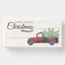 Cartaz de madeira de Natal fresco fazenda