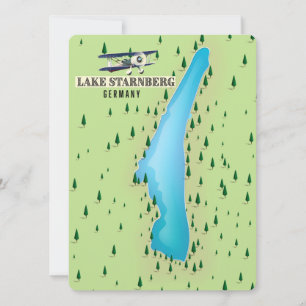 Cartaz de mapa estilo vintage do Lago Starnberg Al