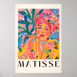 Cartaz de mulher fumando, impressão de Matisse, ch