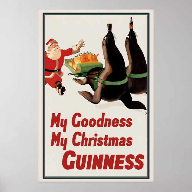 Cartaz de Natal Guinness Impressão John Gilroy (Frente)