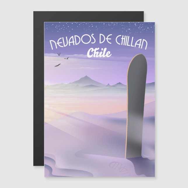 Cartaz de neve de Nevados de Chillan, Chile. (Frente/Verso)