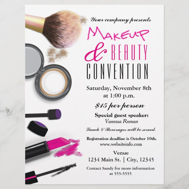 Cartaz de Panfleto de Evento Chic Glam de Maquiage (Frente)