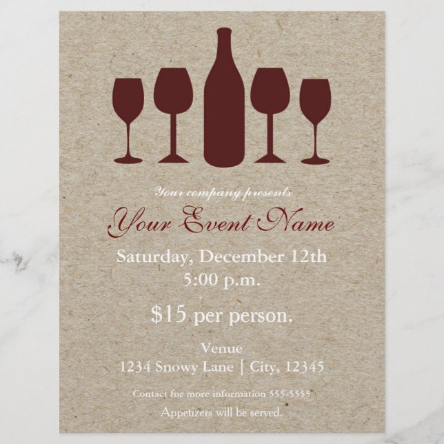 Cartaz de Panfleto de Evento de Férias de Garrafa  (Frente)