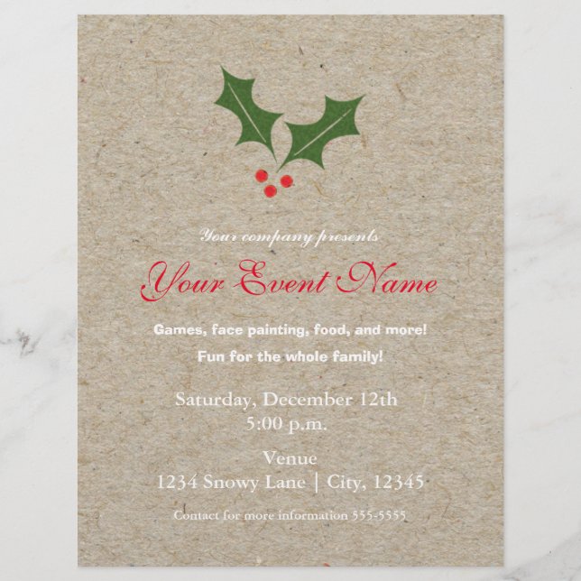 Cartaz de Panfleto de Evento de Natal de Férias Ho (Frente)