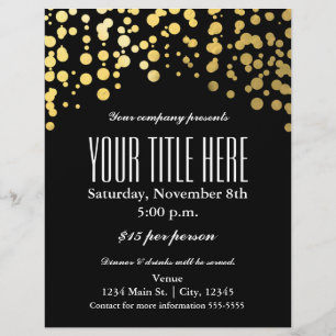 Cartaz de Panfleto de Evento Glam Elegante Pontos