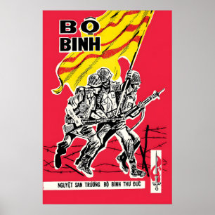 Cartaz de Propaganda do Vietnã do Sul Impressão da