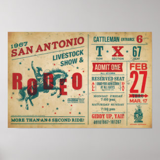 Cartaz de Rodeio Vintage – Impressão de Arte Ocide