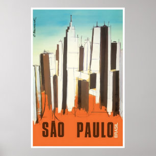 Cartaz de São Paulo Brasil Impressão de Arte de Vi