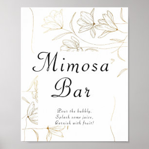 Cartaz de Sinal de Poster da Barra de Mimosa Flor