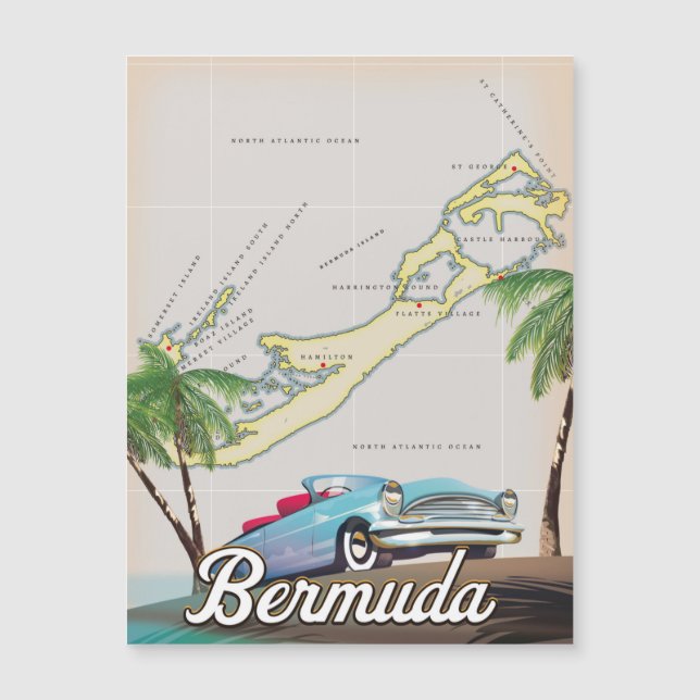 Cartaz de viagem antigo das Bermudas (Frente)