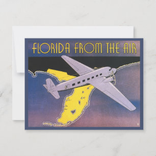 Cartaz de Viagem Antigo, Flórida do Ar Avião
