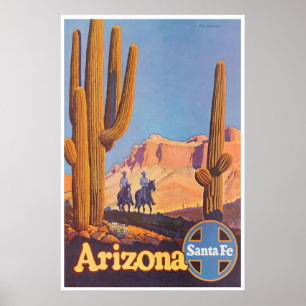 Cartaz de Viagem Arizona Art Santa Fe Impressão de