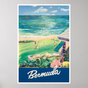 Cartaz de Viagem Bermudas Arte de Golfe Impressão