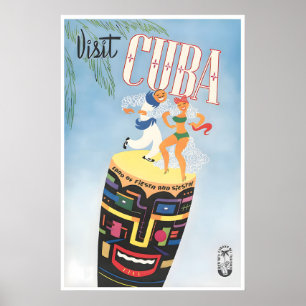 Cartaz de Viagem Cuba Impressão de Arte Cubana
