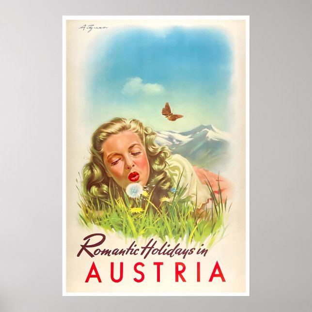Cartaz de Viagem da Áustria Impressão de Arte Aust (Frente)