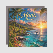 Cartaz de Viagem da Costa Tropical do Maui Havaí