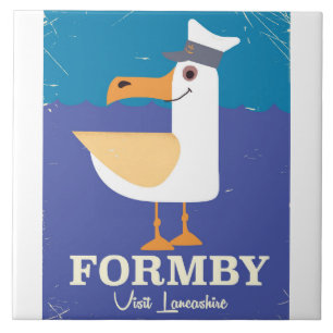 cartaz de viagem da gaivota de Fomby Lancashire