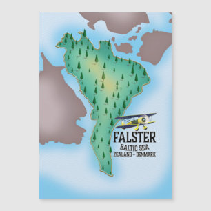 Cartaz de viagem da ilha Falster Dinamarca.