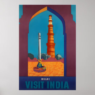 Cartaz de Viagem da Índia Arte de Deli Impressão I
