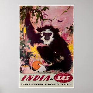 Cartaz de Viagem da Índia Arte Indiana Impressão d