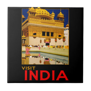 Cartaz de viagem da Índia arte vintage indiana