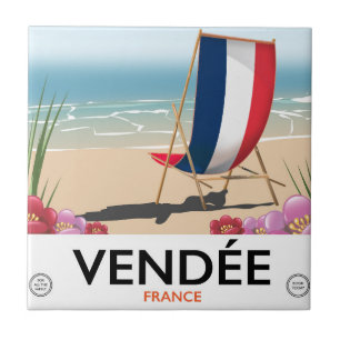 cartaz de viagem da praia à beira-mar da França