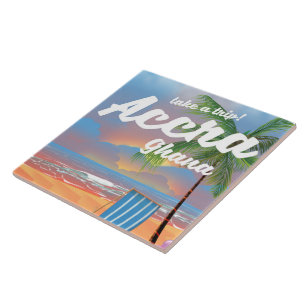 cartaz de viagem da praia de Accra Gana