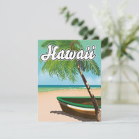 Cartaz de viagem da Praia Tropical do Havaí