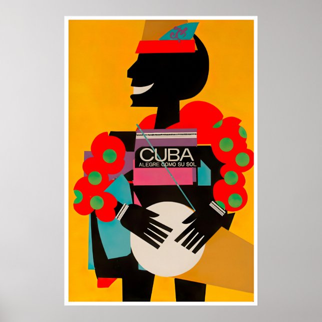 Cartaz de Viagem de Arte de Cuba Impressão Vintage (Frente)