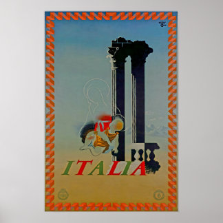 Cartaz de viagem de arte italiana Impressão Itália