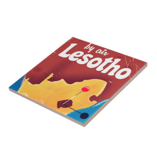 Cartaz de viagem de avião vintage do Lesoto