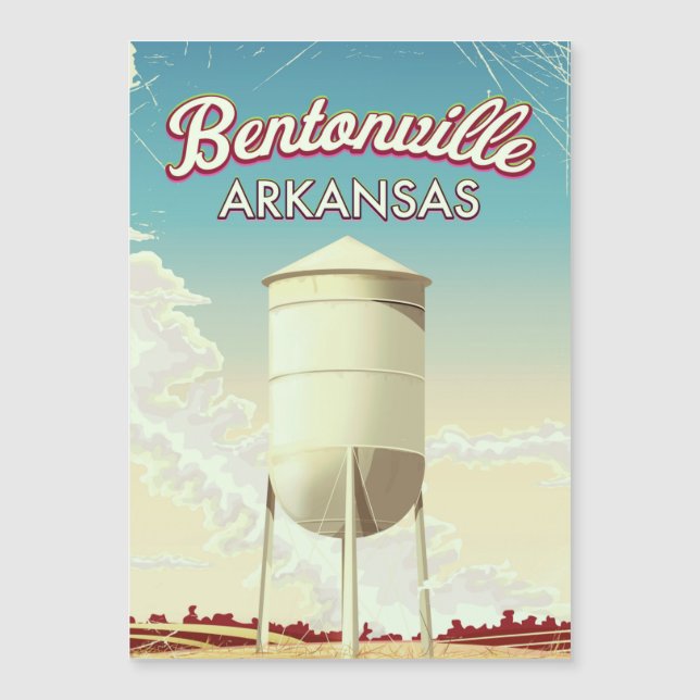 Cartaz de viagem de Bentonville, Arkansas. (Frente)