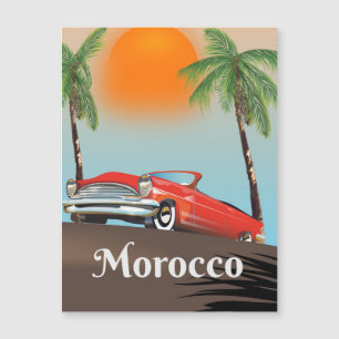 Cartaz de viagem de carro clássico vermelho de Mar