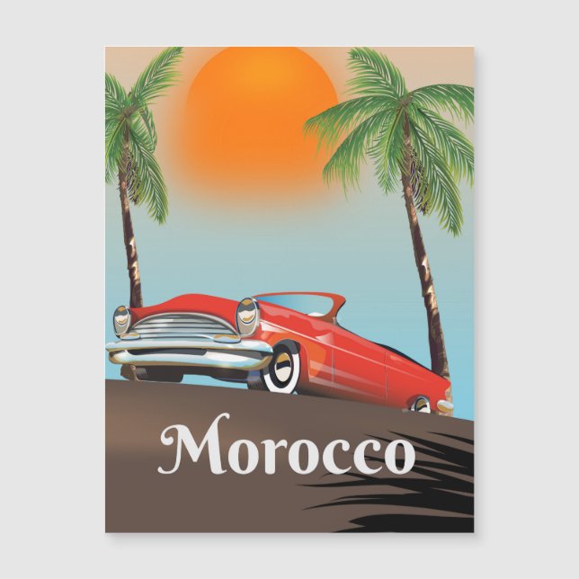 Cartaz de viagem de carro clássico vermelho de Mar (Frente)