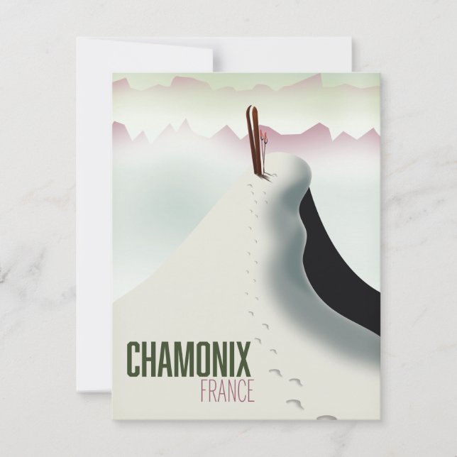 Cartaz de viagem de esqui Chamonix França (Frente)