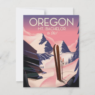 Cartaz de viagem de esqui Mt.Bachelor Oregon