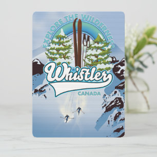 cartaz de viagem de esqui no whistler Canadá.