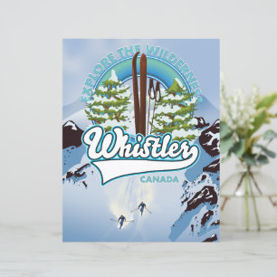 cartaz de viagem de esqui no whistler Canadá.