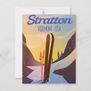 Cartaz de viagem de esqui Stratton Vermont