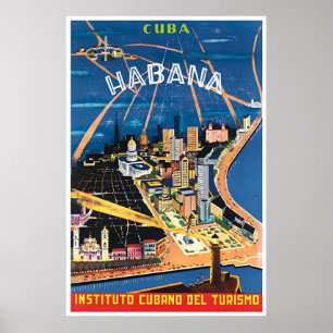 Cartaz de Viagem de Havana Arte Cubano Impressão C