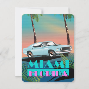 Cartaz de viagem de Miami Flórida anos 80