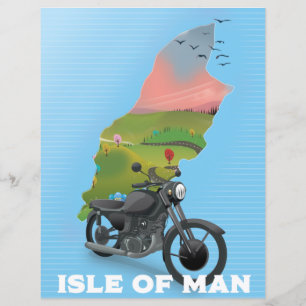 Cartaz de viagem de moto da Ilha de Man