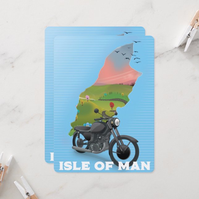 Cartaz de viagem de moto da Ilha de Man (Frente/Verso In Situ)