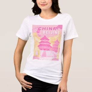 Cartaz de Viagem de Pequim China Arte Rosa e Ama